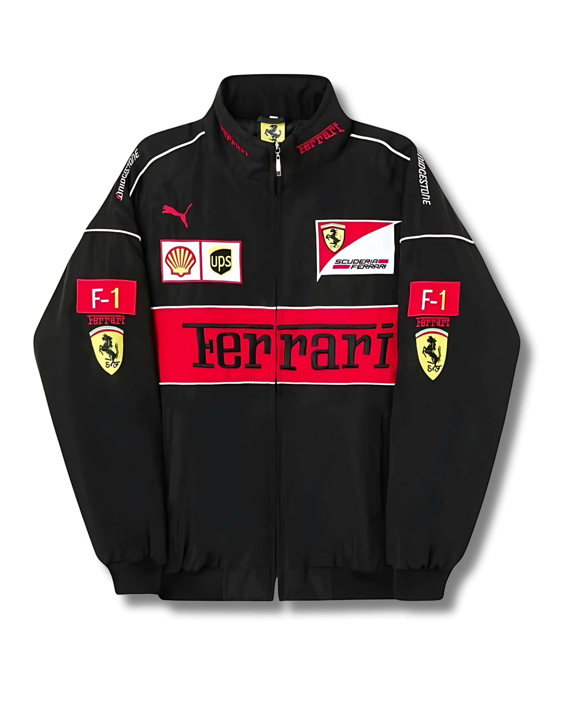Black Ferrari Jacket Premium Turbo Racer Jacket - F1 Luxury Wear - Streetwear