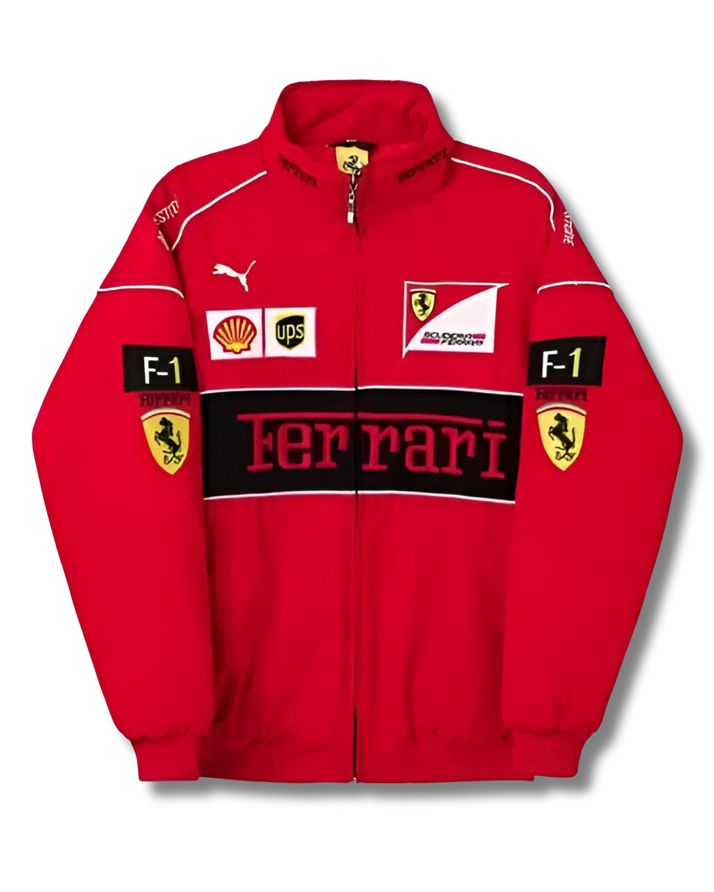 Red - Black Ferrari Racing Jacket l Streetwear Clothing l Unisex Racing Jacket