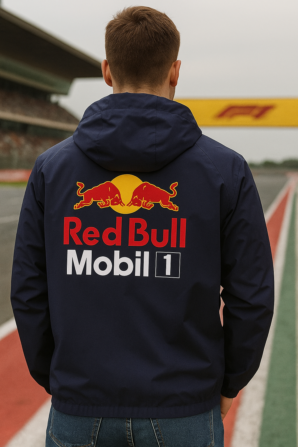 Red Bull Racing F1 Team Jacket – Official Style Motorsport Fanwear | Navy Blue Windbreaker - Streetwear
