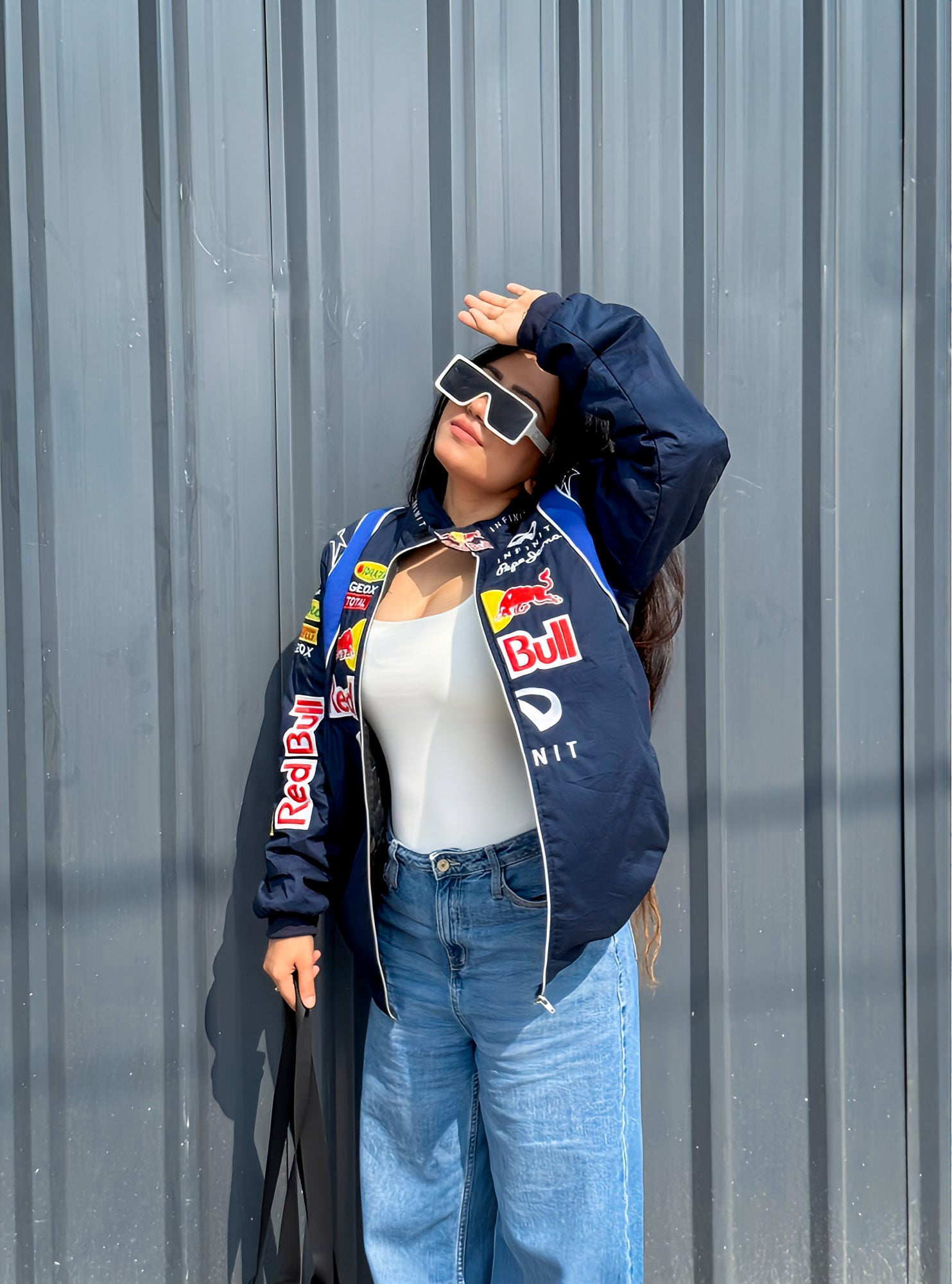 Red Bull Racing Team Jacket – Inner Puff Parachute Fabric | F1 Streetwear Look - Streetwear