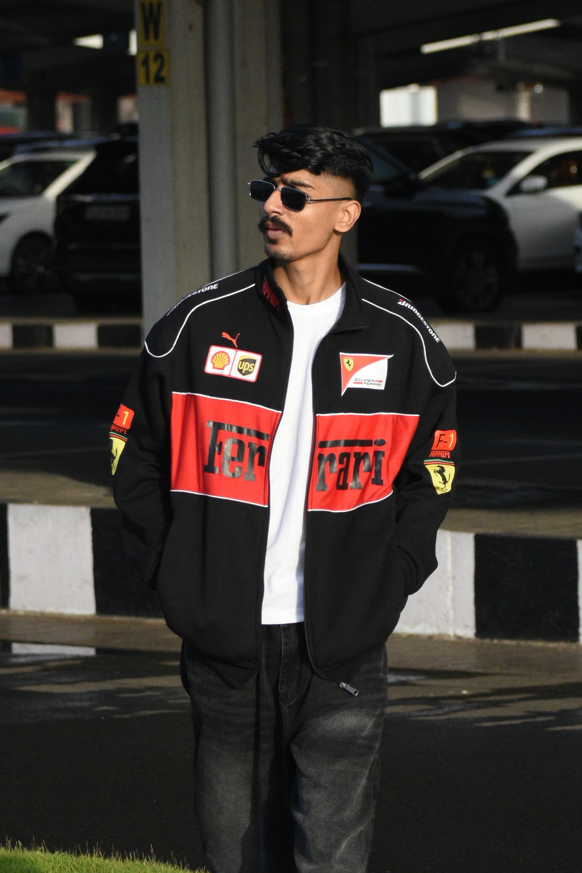 Black Ferrari Jacket Premium Turbo Racer Jacket - F1 Luxury Wear - Streetwear