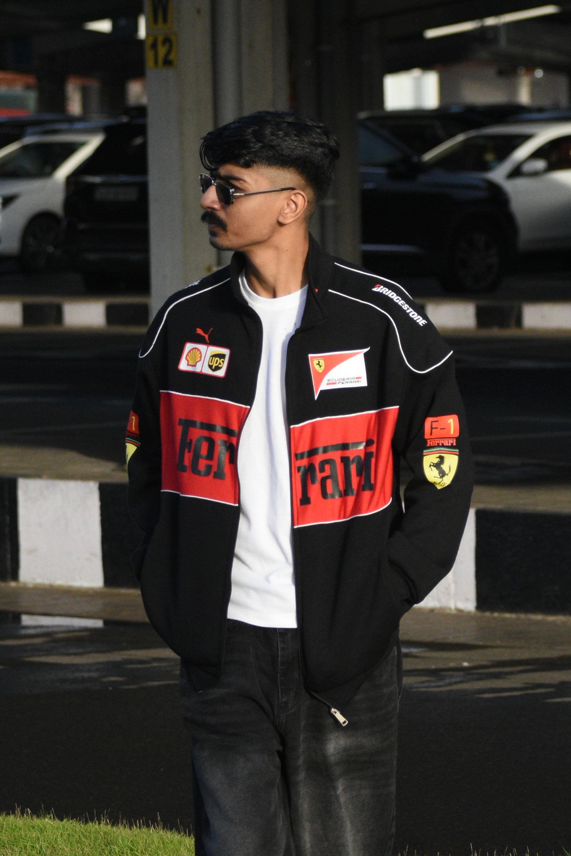 Black Ferrari Jacket Premium Turbo Racer Jacket - F1 Luxury Wear