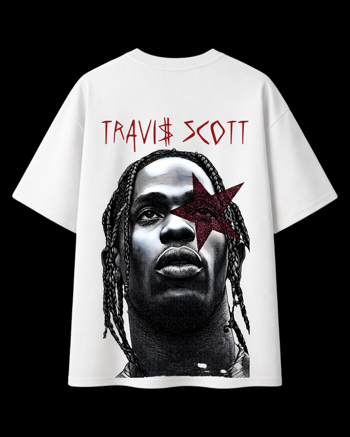 Travis Scott Oversized White T-Shirt | 240 GSM French Terry DTF