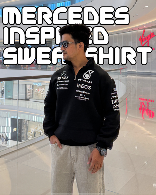 Cotton fleece racing sweatshirt