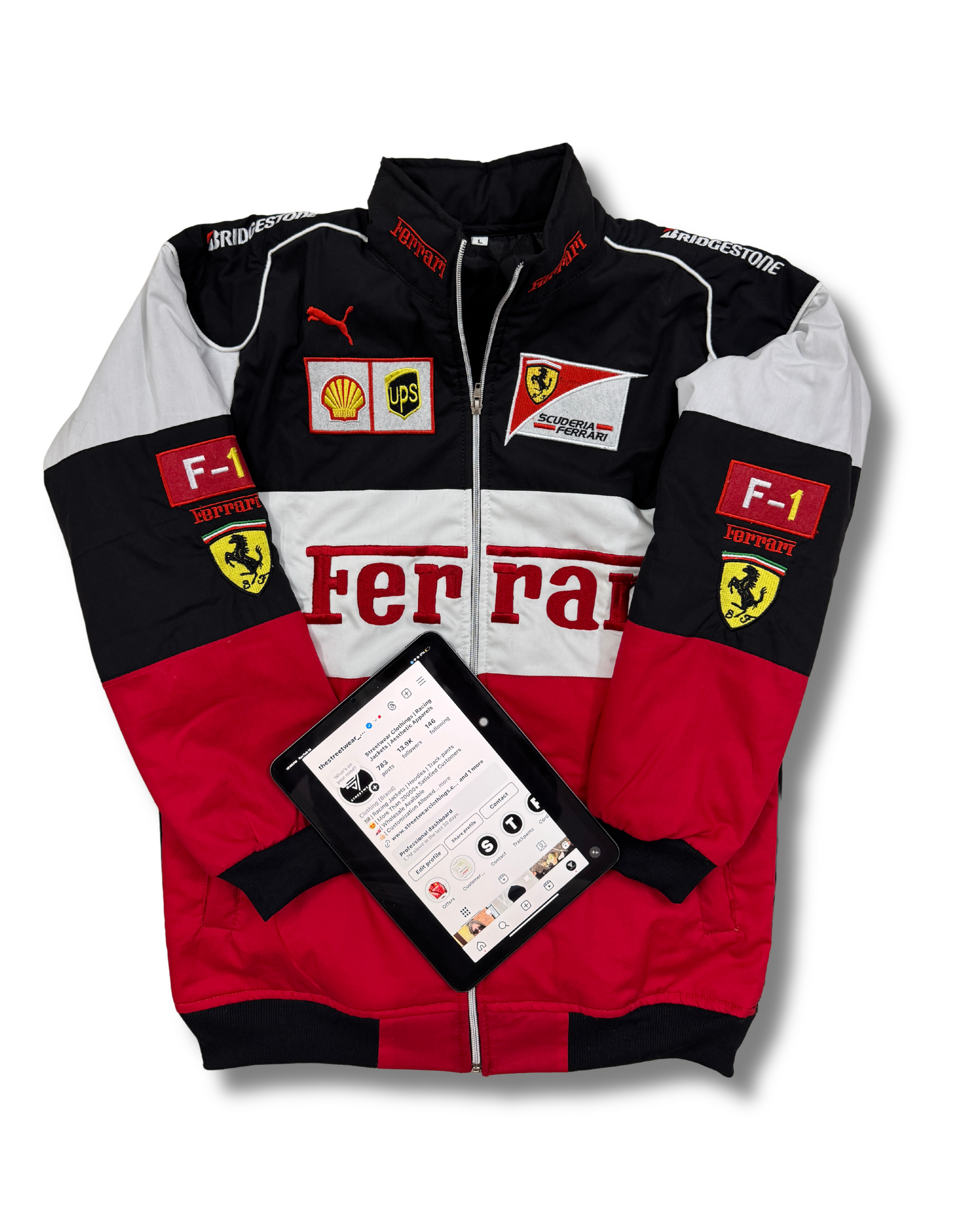 Vintage Ferrari Racing Embroidery Jacket l Rare Racing Memorabilia Vintage Ferrari Racing Embroidery Jacket l Rare Racing Memorabilia