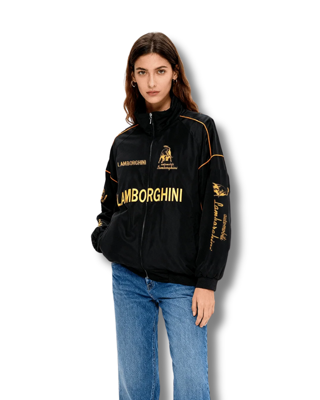 Lamborghini Racing Jacket for Men – All-Season Lightweight Puffer with Printed Logos