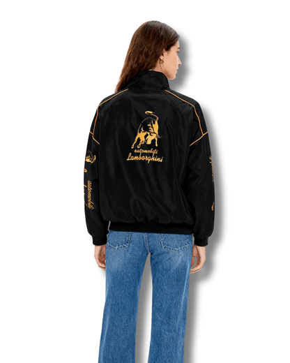 Lamborghini Racing Jacket for Men – All-Season Lightweight Puffer with Printed Logos