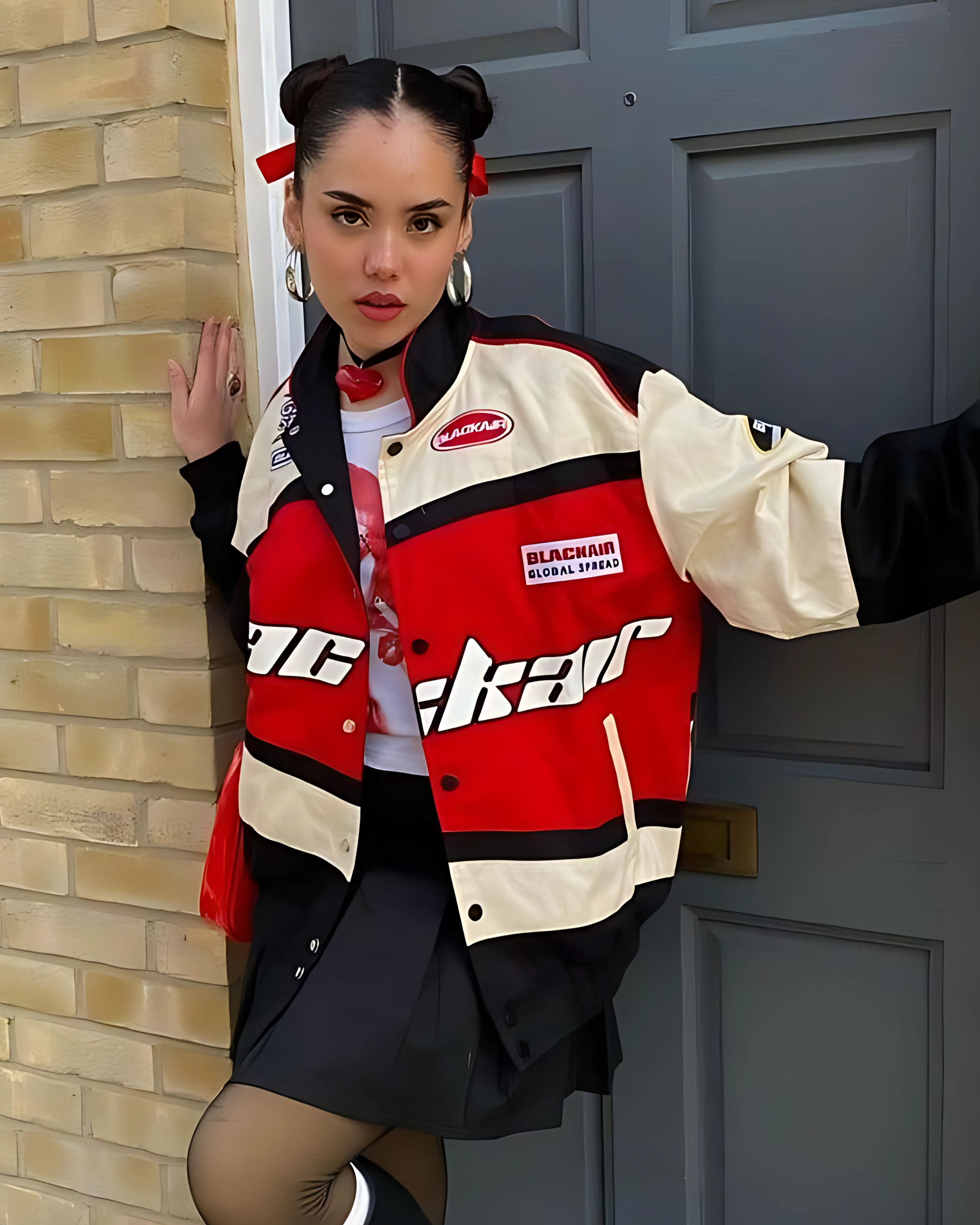 Black Air Racing Jacket l Red & Cream Racing Jacket l Streetwear - Streetwear Clothings