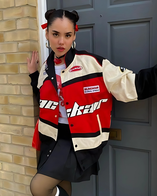 Black Air Racing Jacket l Red & Cream Racing Jacket l Streetwear