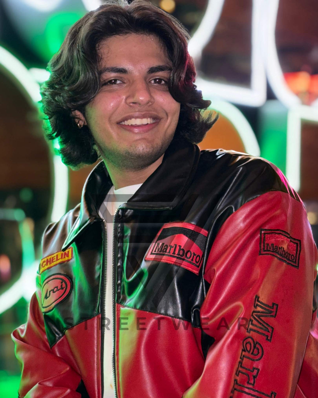 Marlboro Leather Jacket | Vintage Racing Style | Premium Streetwear - Streetwear Clothings