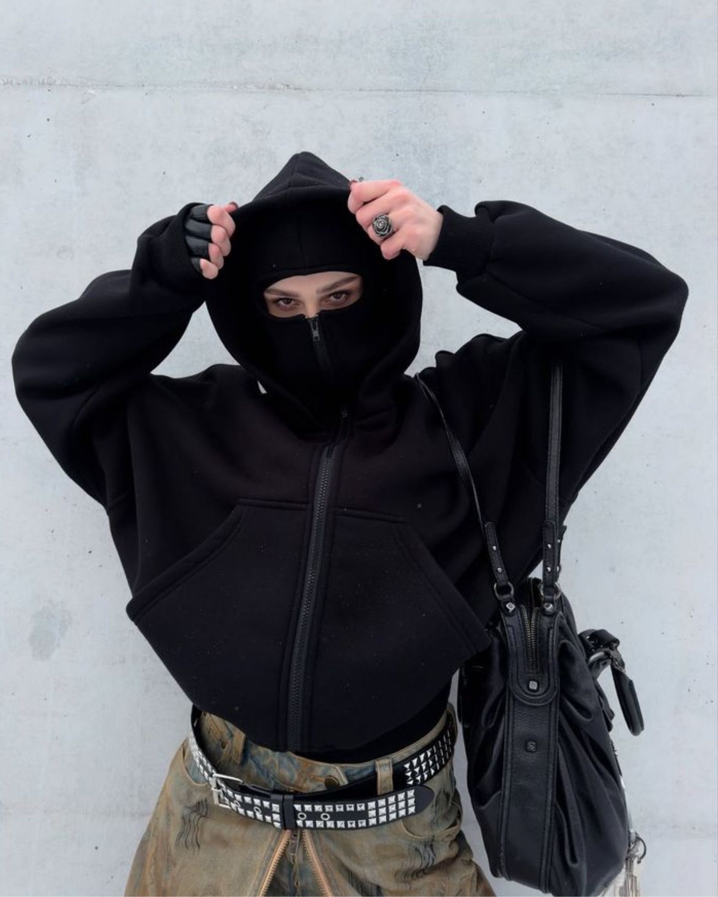 Unisex Balaclava Hoodie | Premium Cotton Fleece by Streetwear