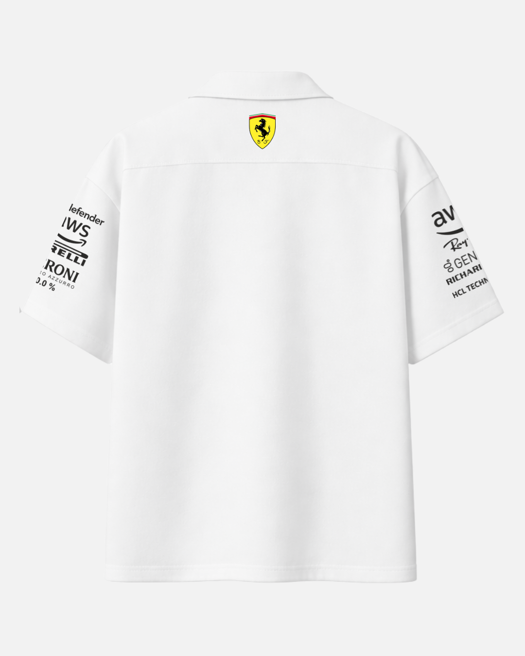 Luxury white Formula 1 streetwear shirt