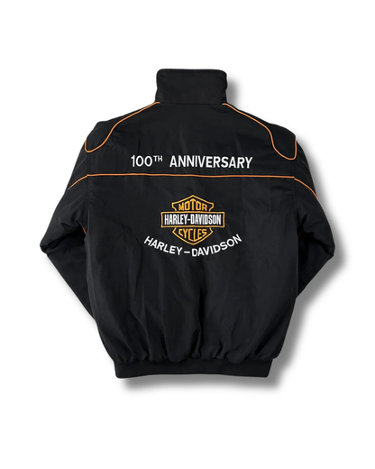 Harley-Davidson Racing Jacket for Men – All-Season Lightweight Puffer with Printed Logos