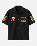 Black Red Bull Formula 1 inspired boxy fit shirt front view