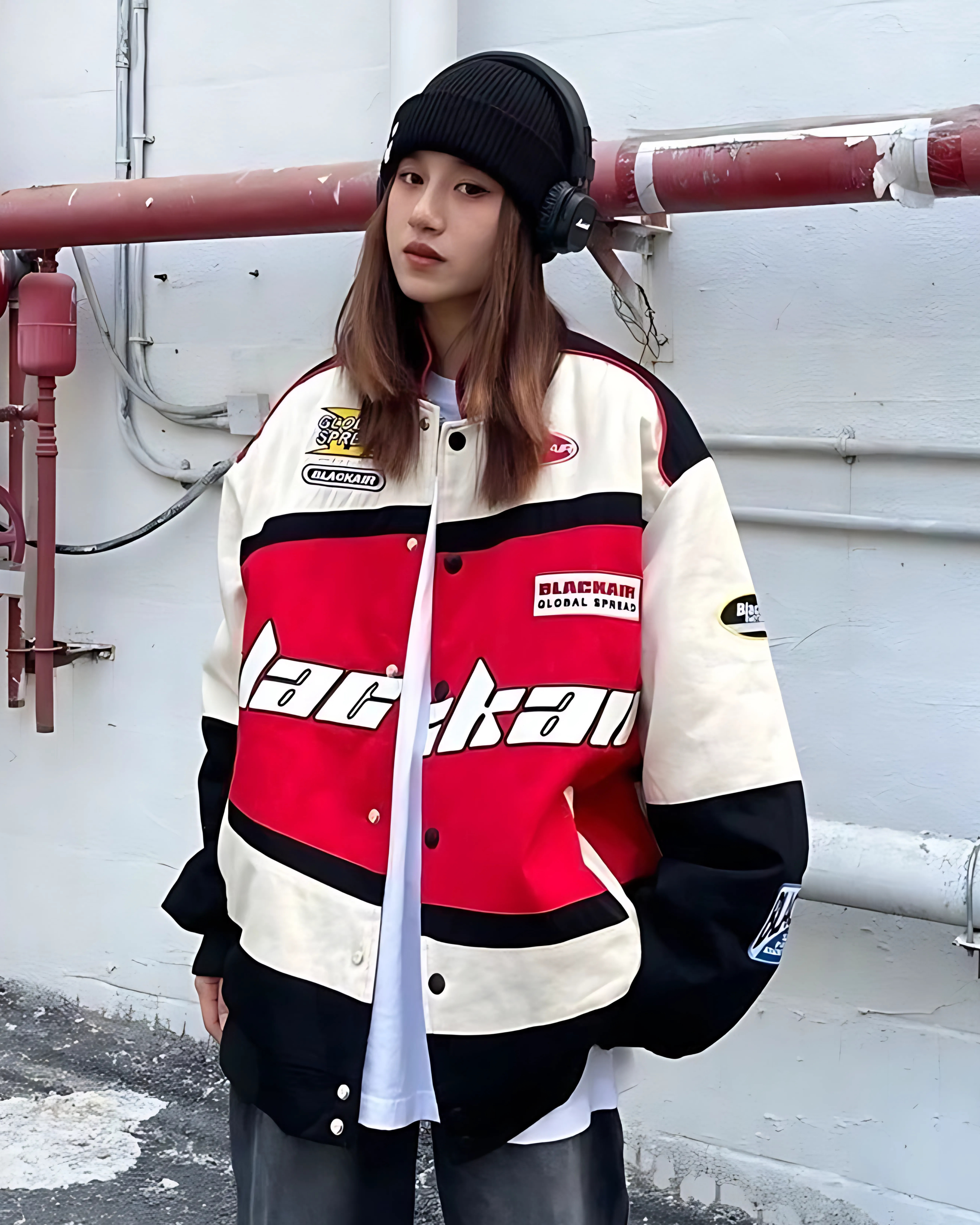 Black Air Racing Jacket l Red & Cream Racing Jacket l Streetwear - Streetwear Clothings