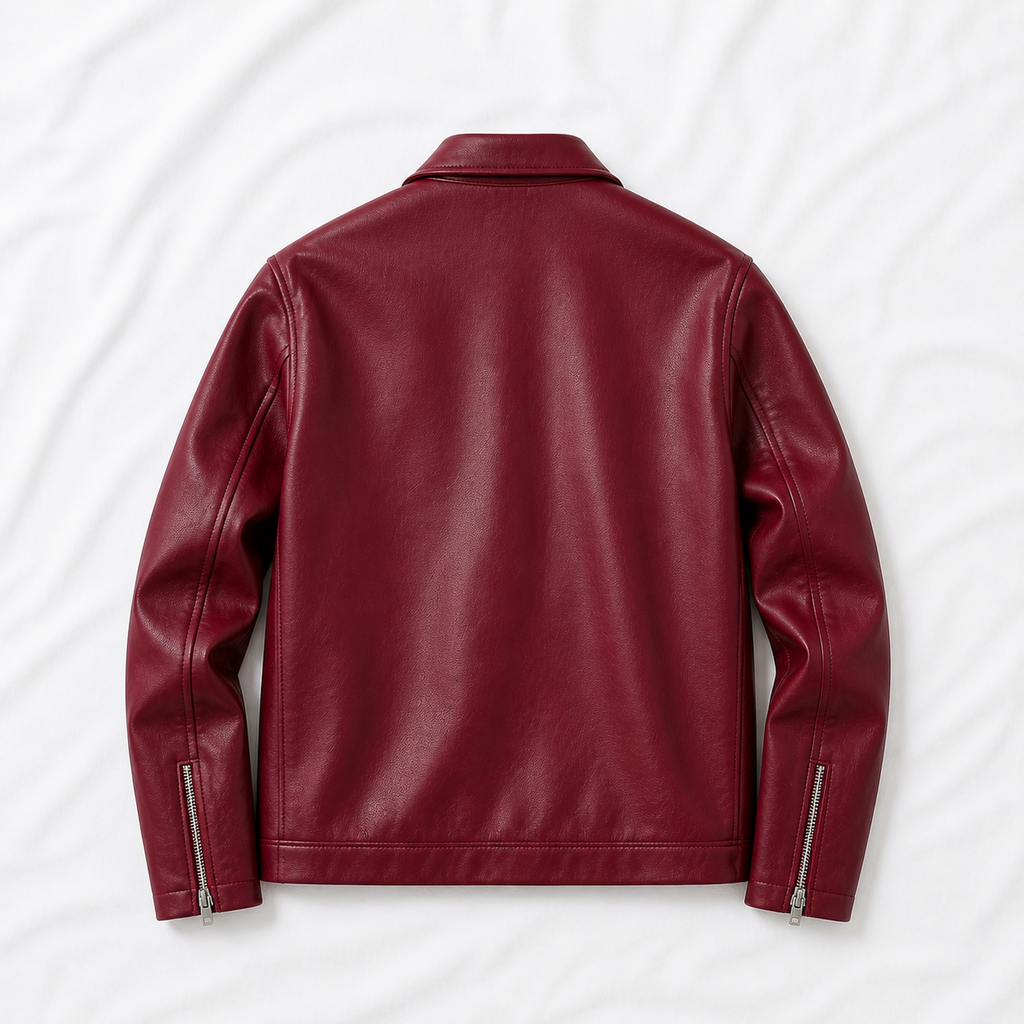 wine color t-shirt back view for men