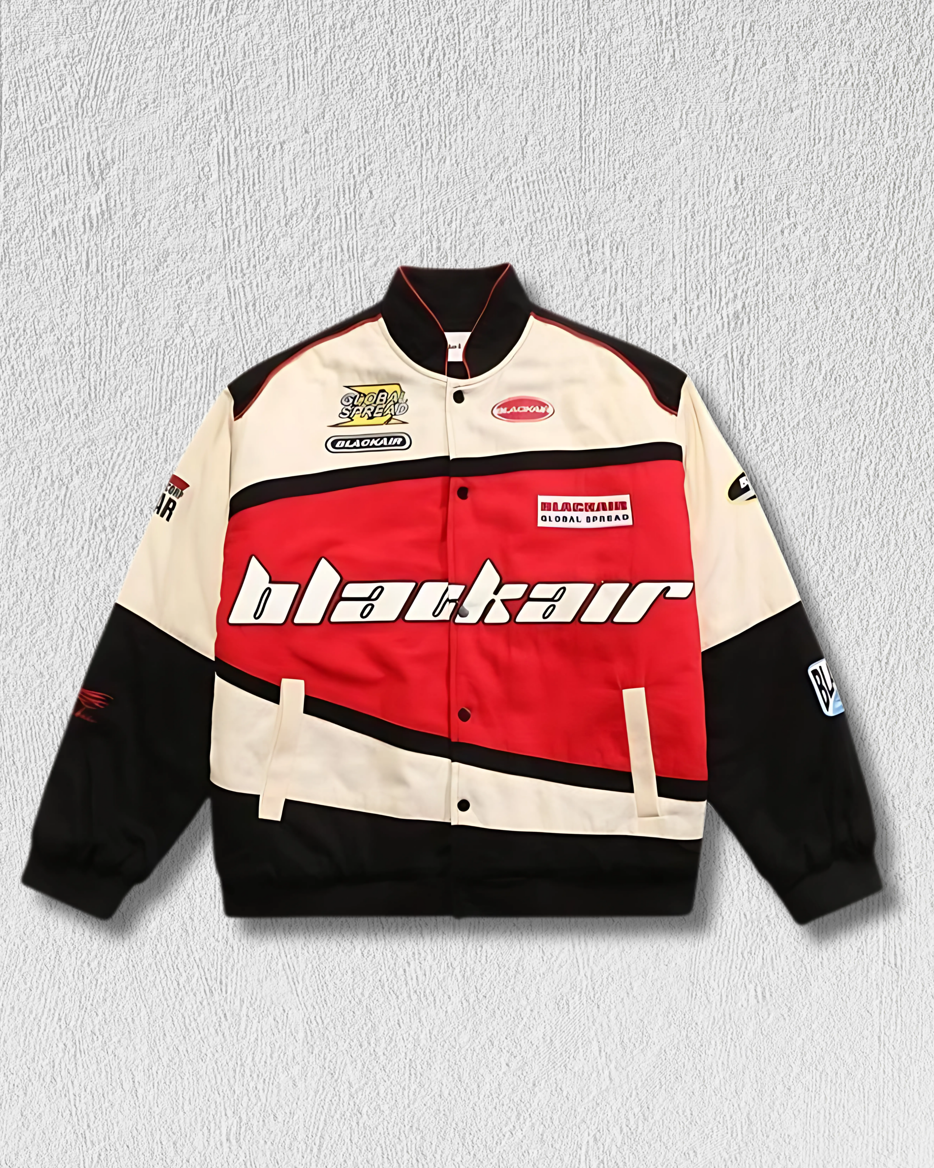 Black Air Racing Jacket l Red & Cream Racing Jacket l Streetwear - Streetwear Clothings