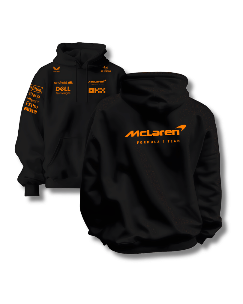 McLaren Inspired Black Hoodie Casual Everyday Wear