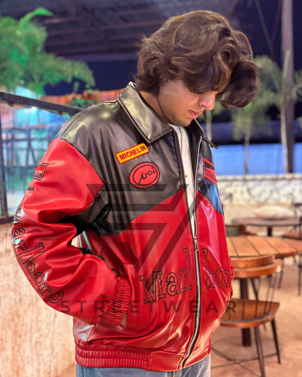 Marlboro Leather Jacket | Vintage Racing Style | Premium Streetwear - Streetwear Clothings