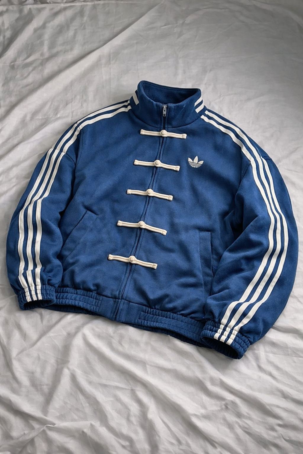 Navy Blue Suede CNY Jacket for Men – Premium Streetwear Chinese New Year Edition