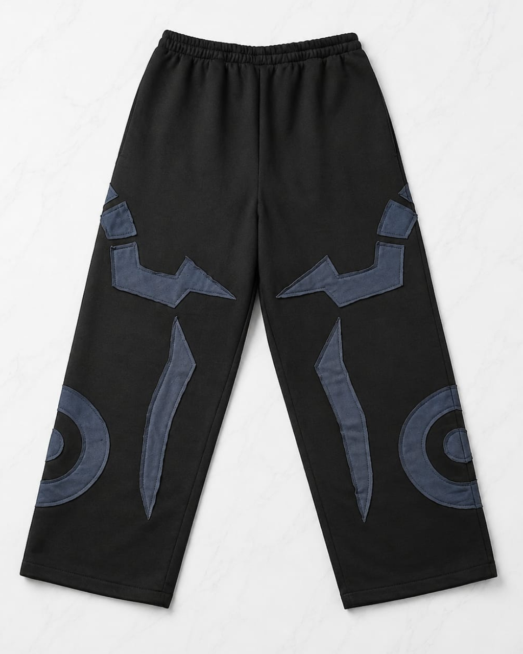 Black & Blue Signature Appliqué Hoodie & Jogger Set.