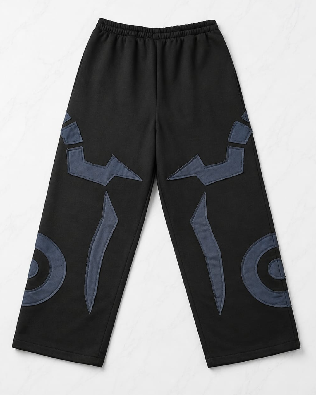 Black & Blue Signature Appliqué Hoodie & Jogger Set.