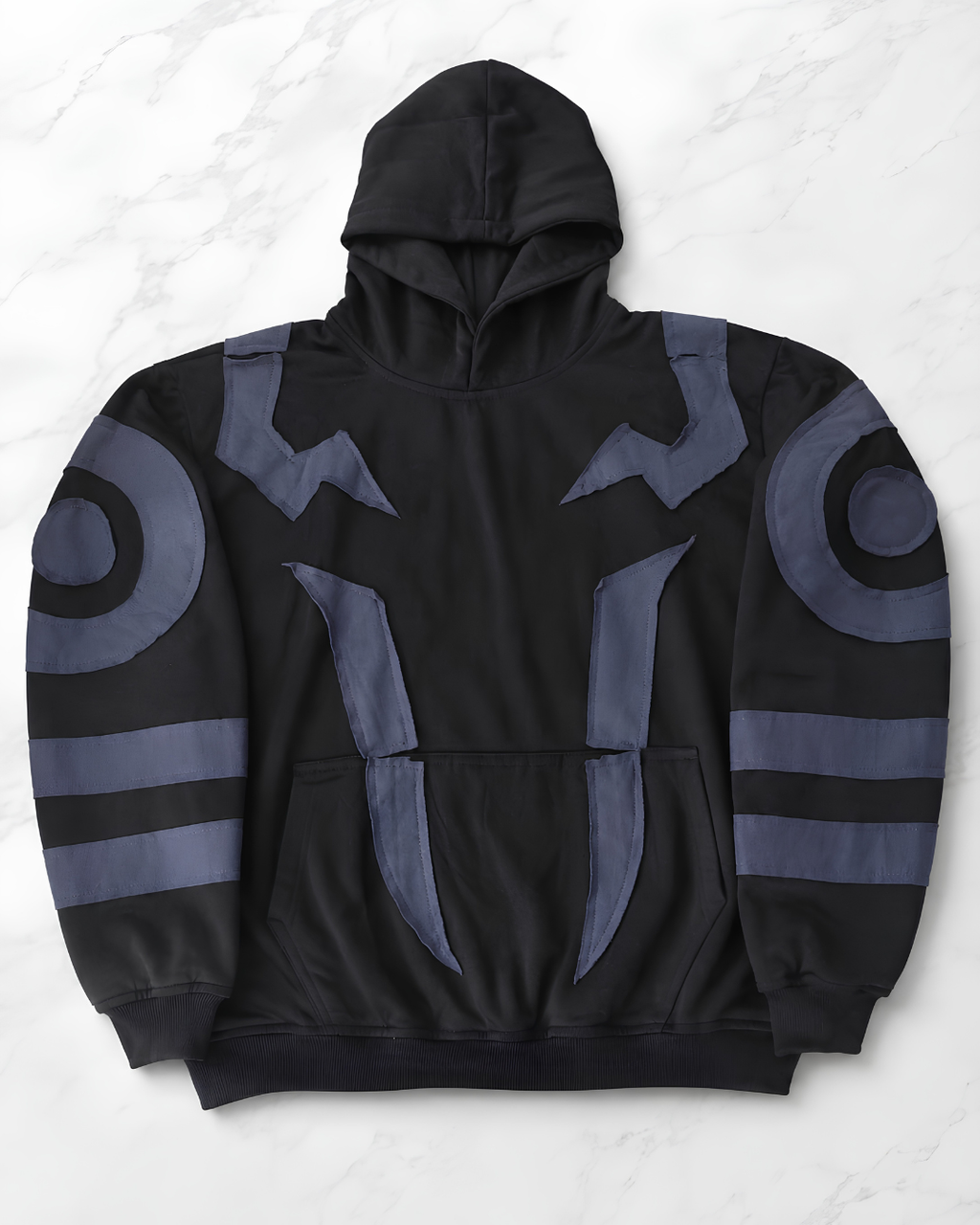 Black & Blue Signature Appliqué Hoodie & Jogger Set.
