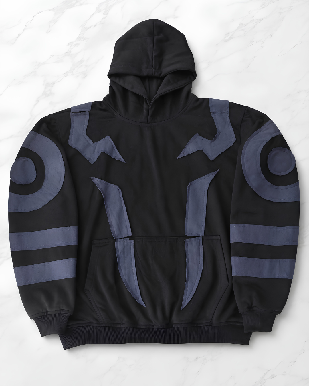 Black & Blue Signature Appliqué Hoodie & Jogger Set.