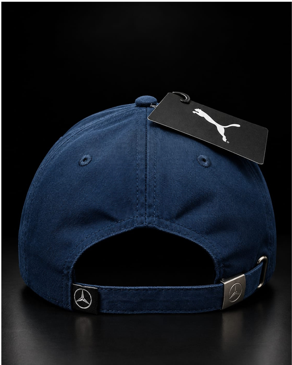 Premium Motorsport Performance Cap in Navy Blue.