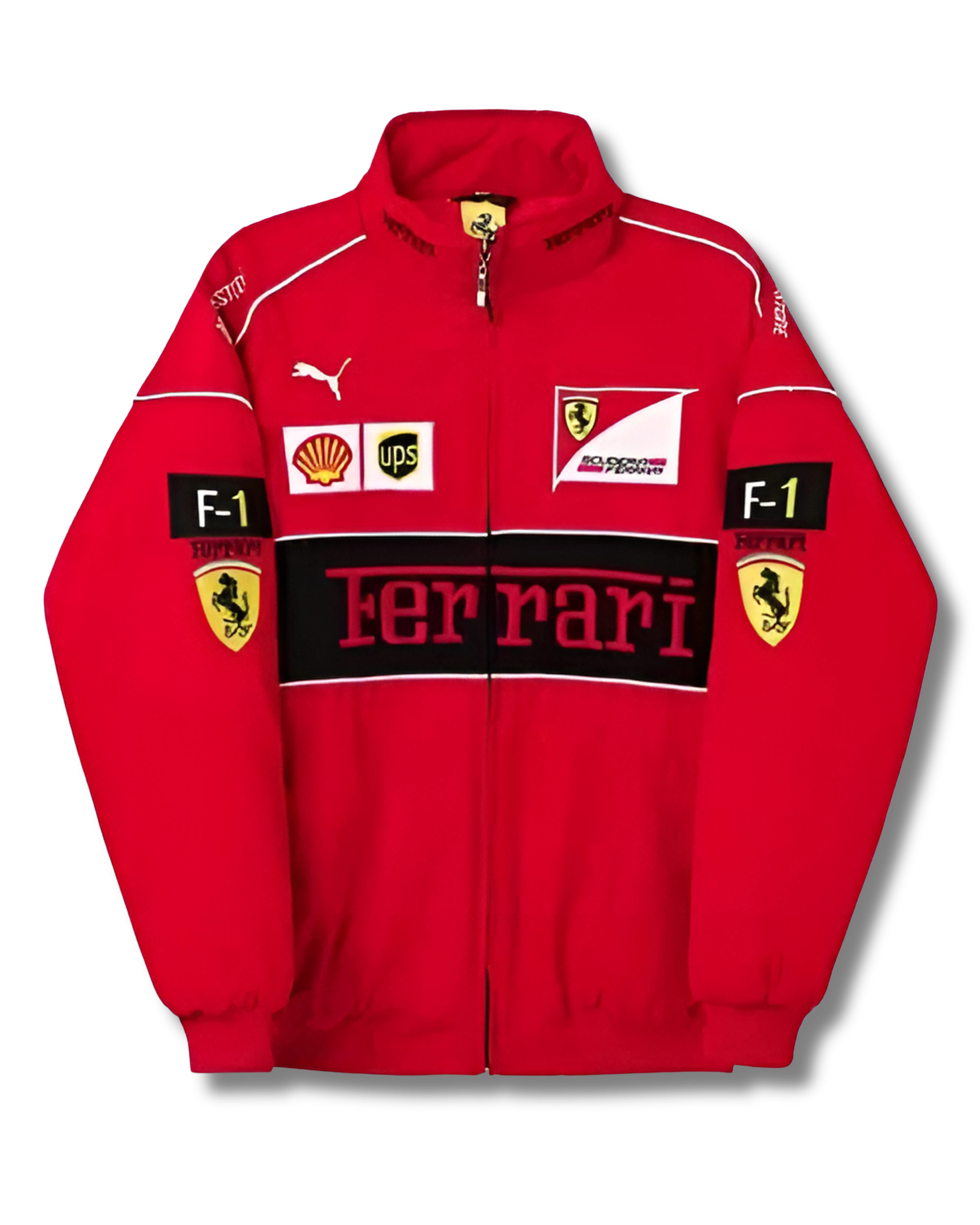 Red - Black Ferrari Racing Jacket l Streetwear Clothing l Unisex Racing Jacket - Streetwear Clothings