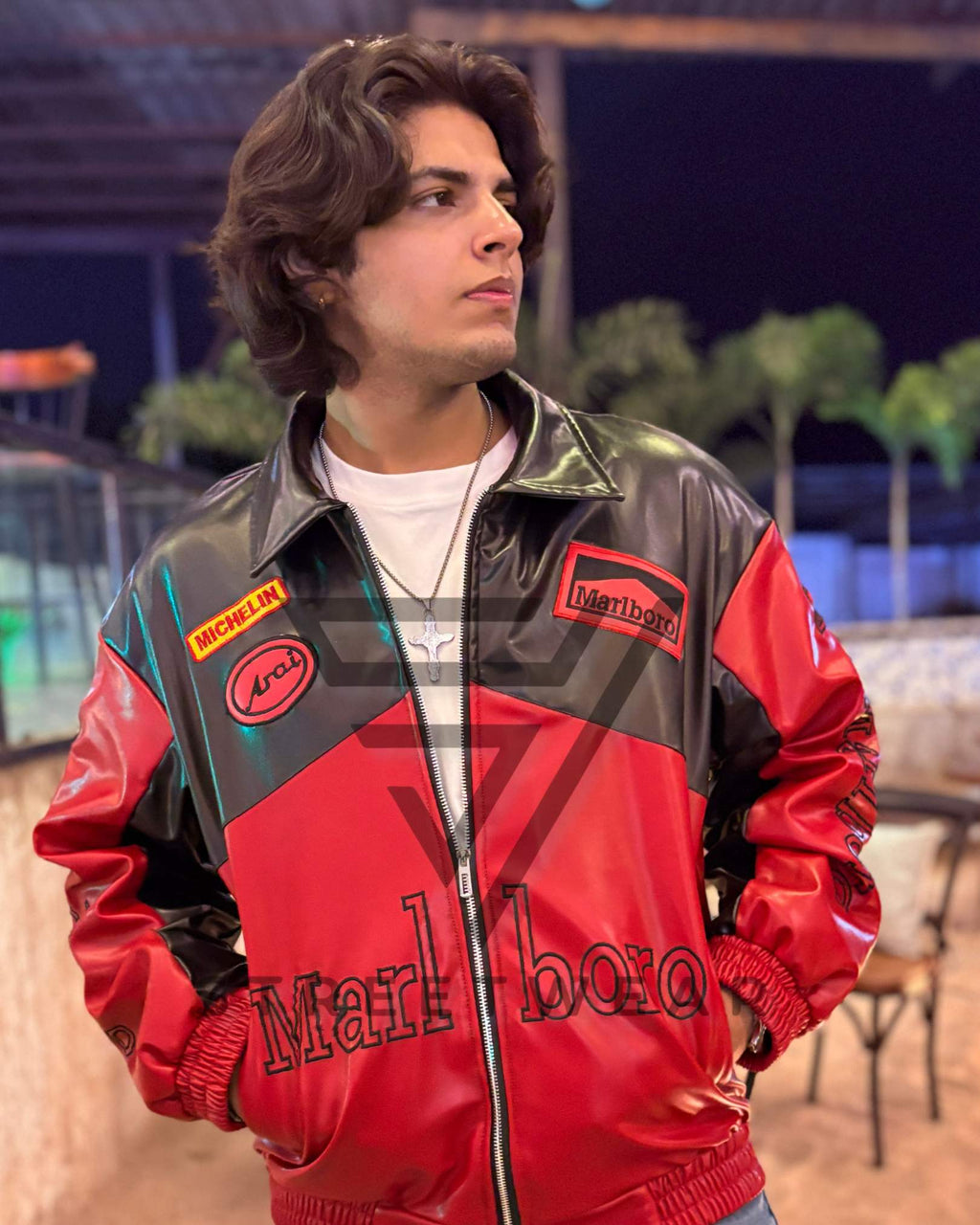 Marlboro Leather Jacket | Vintage Racing Style | Premium Streetwear - Streetwear Clothings