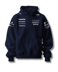 Navy Blue Atlassian Cotton Fleece Hoodie Front View