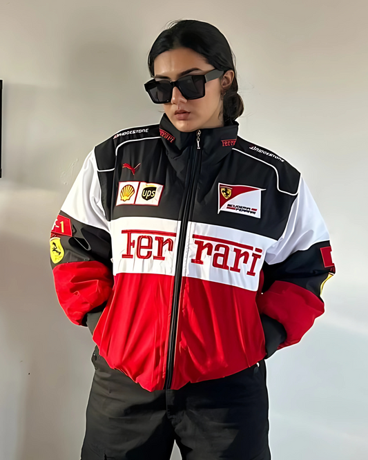 Tri Color Puffer Racing Jacket l Unisex Racing Jackets l Streetwear