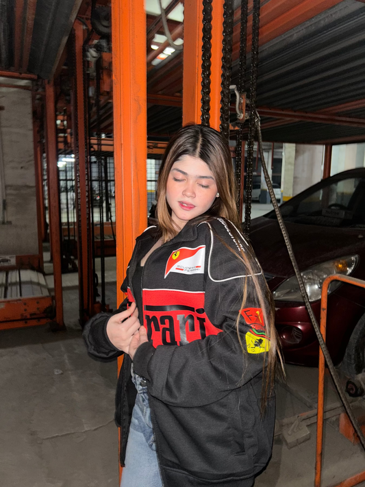 WoMen's Black F1  Racing Jacket | Streetwear Formula 1 Unisex racing Jacket