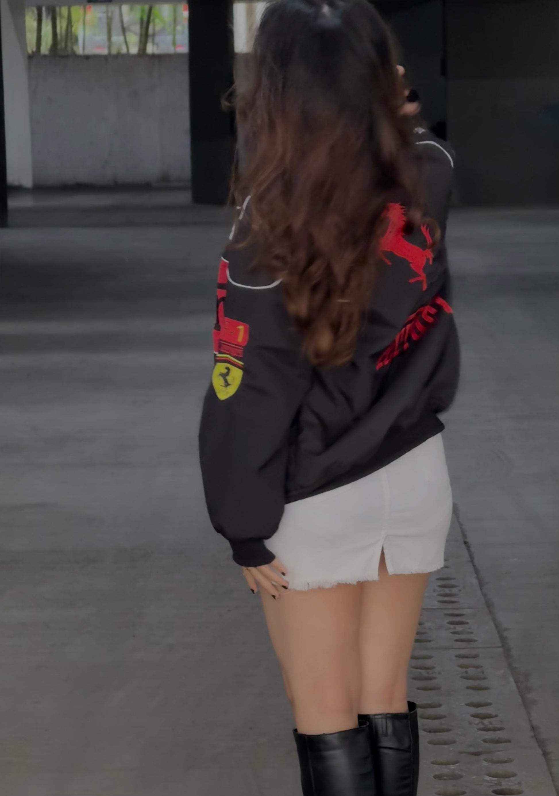 Ferrari Black Embroidered Jacket | Premium Racing Streetwear - Streetwear Clothings