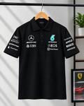 Petronas inspired black polo t-shirt front HD print