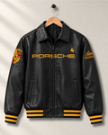 Black Porsche Racing Leather Jacket