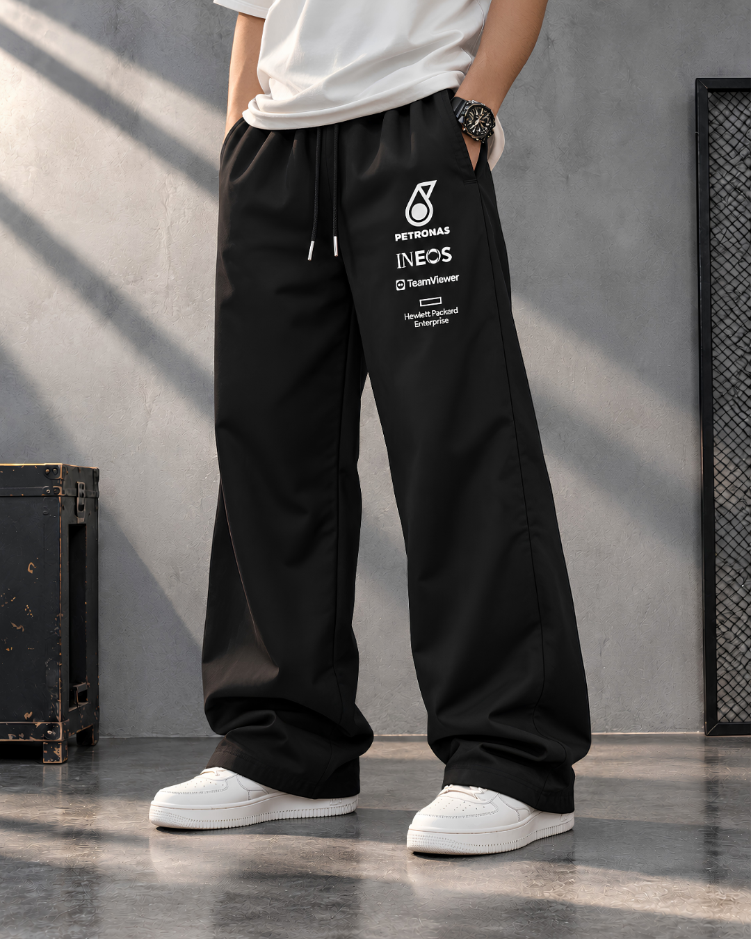 Black Streetwear Joggers, Racing Streetwear Pants