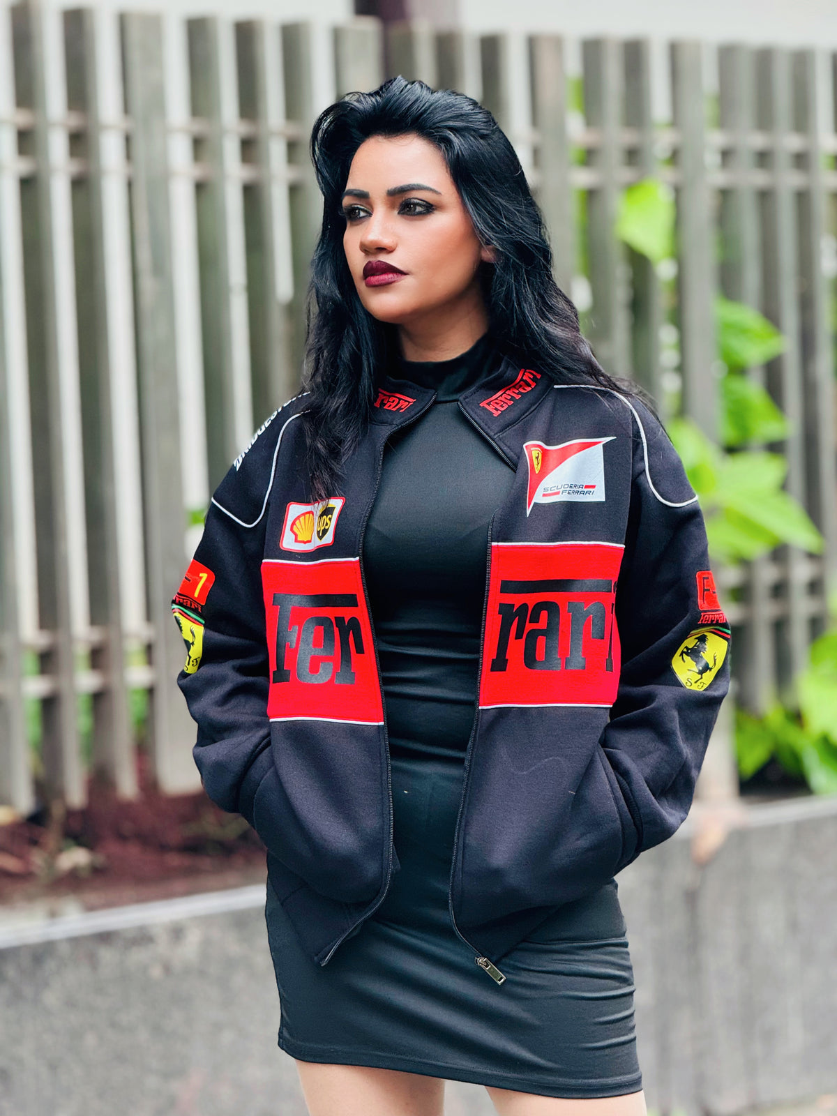 Black Ferrari Jacket Premium Turbo Unisex Racer Jacket - Streetwear Clothings