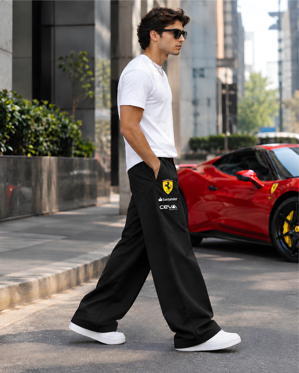 Black oversized streetwear joggers