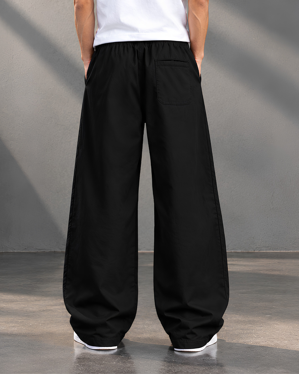 Black racing joggers for men