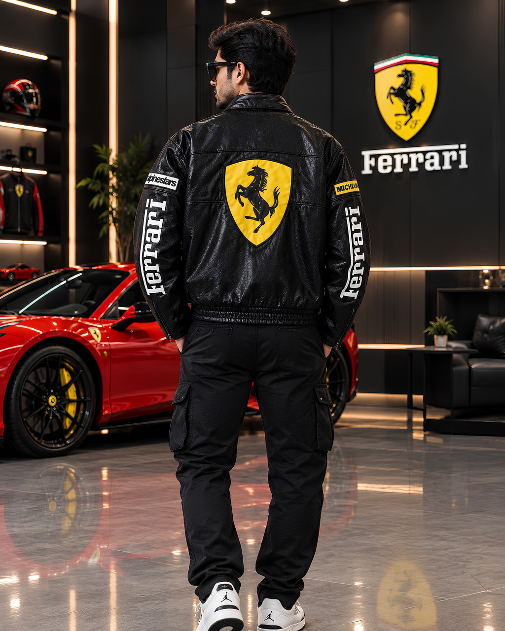 Black streetwear racing jacket