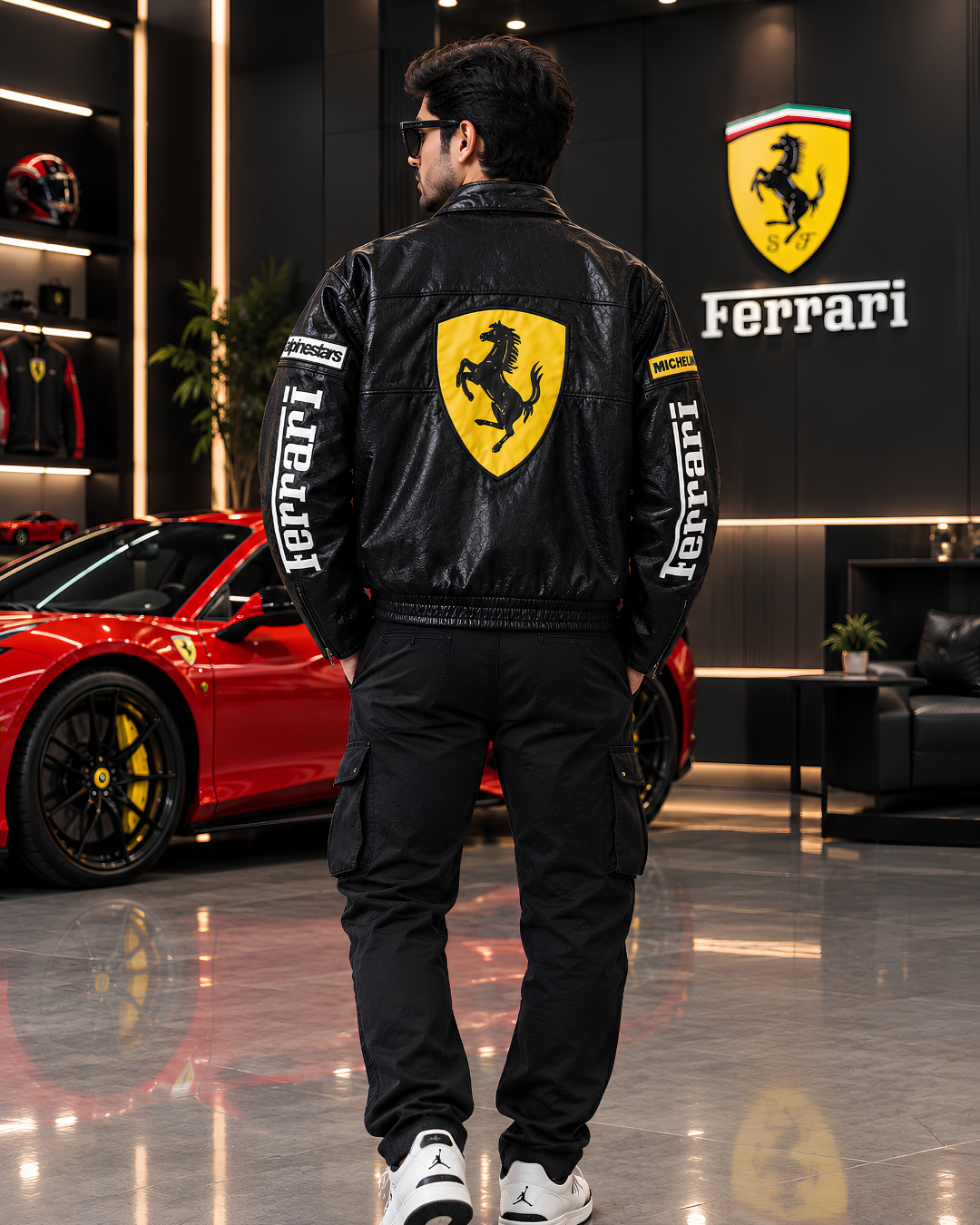 Black streetwear racing jacket
