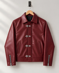 Burgundy unisex boxy fit streetwear jacket