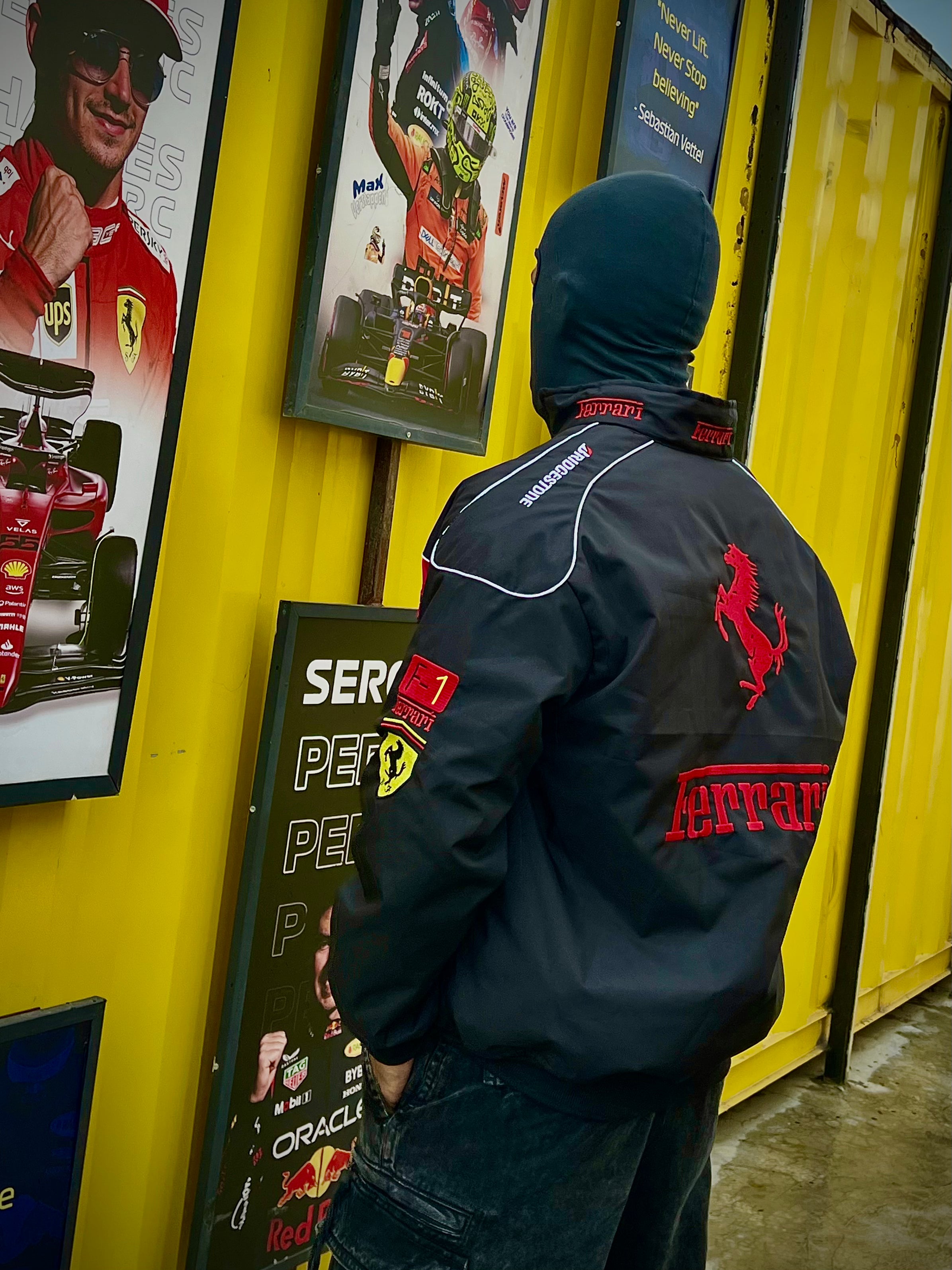 Ferrari Racing Jacket – Parachute Fabric with Premium Embroidered Logo | Streetwear Edition - Streetwear Clothings