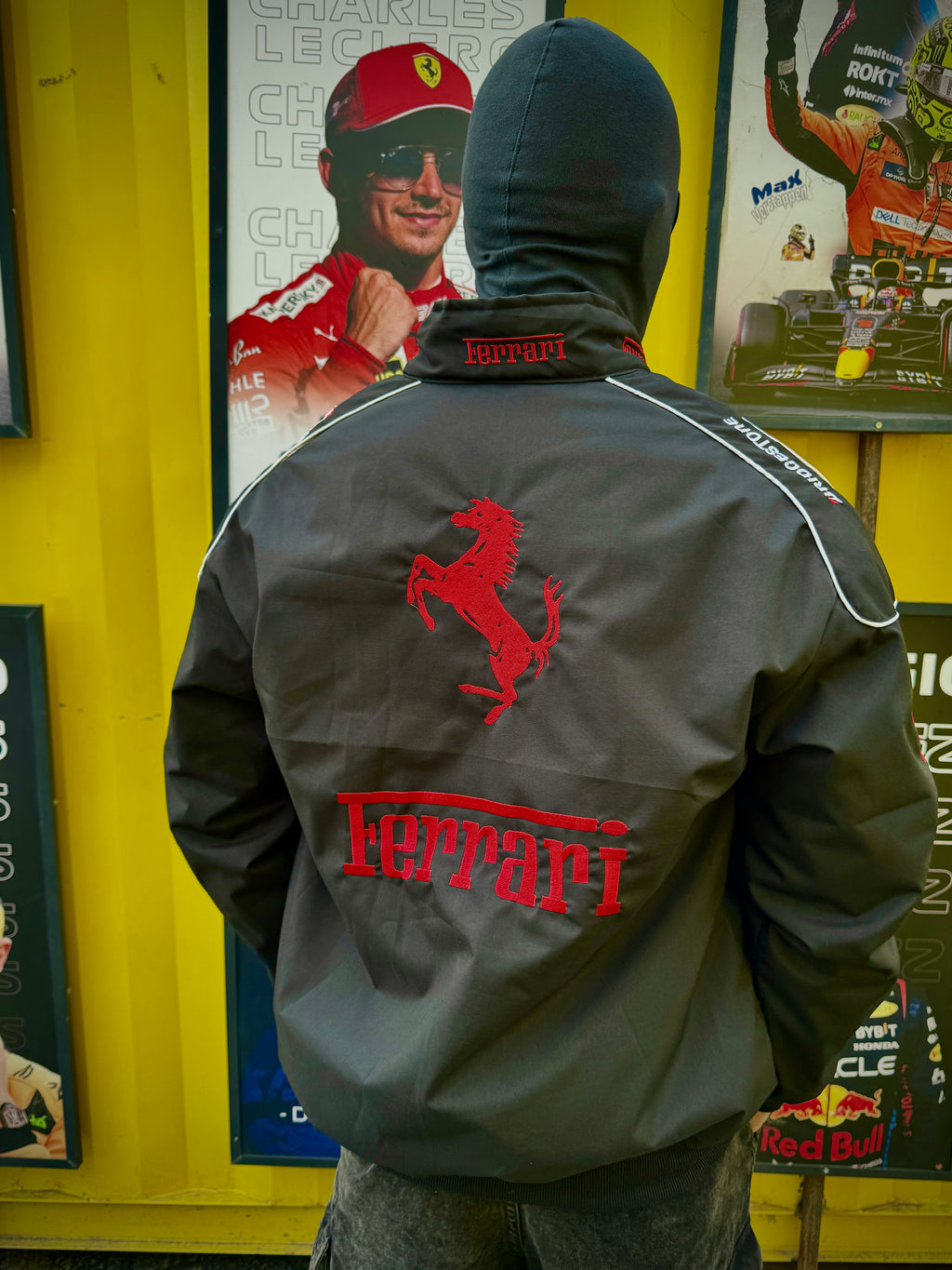 Ferrari Racing Jacket – Parachute Fabric with Premium Embroidered Logo | Streetwear Edition - Streetwear Clothings