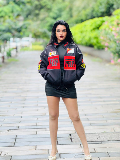 Black Ferrari Jacket Premium Turbo Unisex Racer Jacket - Streetwear Clothings