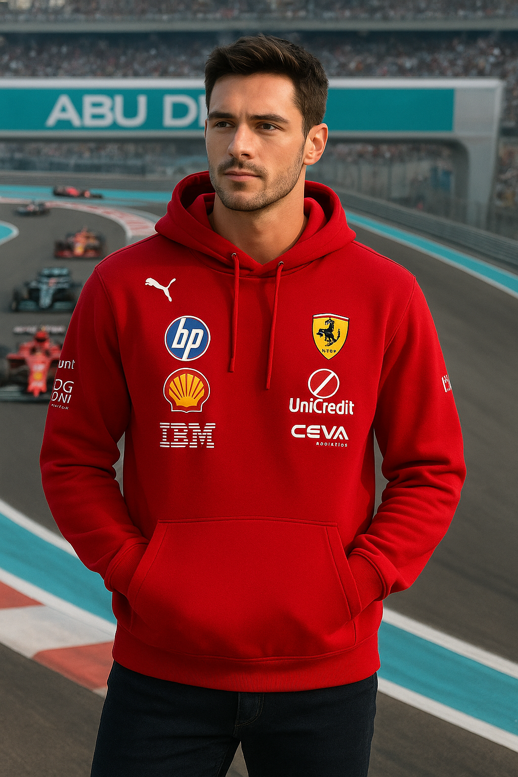 Ferrari Formula 1 Team Red Hoodie | Premium Cotton Fleece Racing Sweatshirt for Men