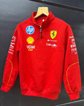 Stylish red motorsport sweatshirt for men with relaxed streetwear fit