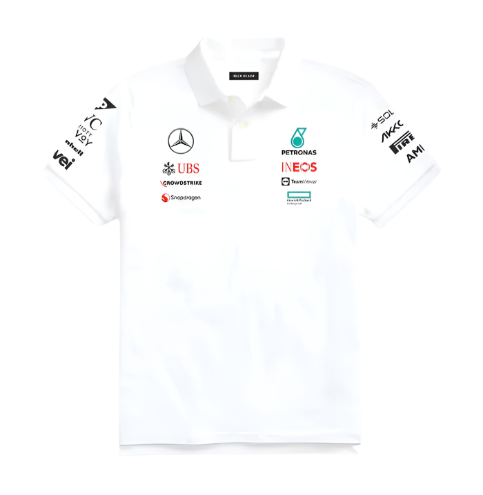 Petronas inspired white polo t-shirt front HD print